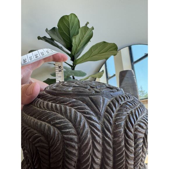 Antique Lakshmi Bust Sculpture Metal Cast Iron? Cambodia Goddess 17”/44cm Huge - Picture 13 of 15